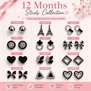 12 Months Studs Earring Collection ♥️😍
