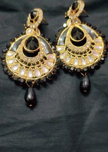 Statement Black &amp; Gold Earrings