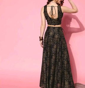 Black Printed Ready to Wear Lehnga Choli