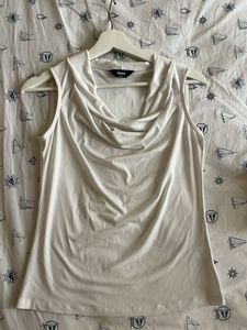 White Cowl Neck Top