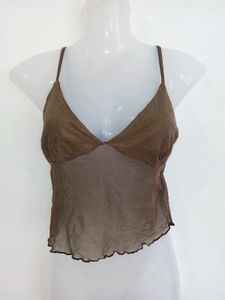 Brown Sheer Camisole Top