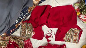 Red Vintage Heavy Saree