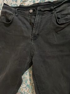 Classic Charcoal Wash Wide Leg Jeans