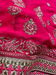 Stunning Pink Embroidered Saree