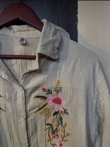 Zara inspired Embroidered Beige Co-ord set