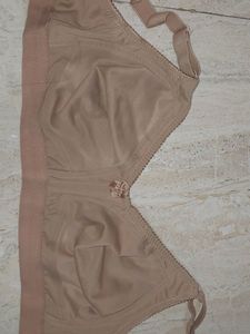 Full Coverage Tan Color Bra With Three Hooks