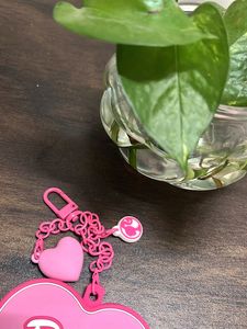 Barbie Heart Shaped Mirror Keychain with Charm