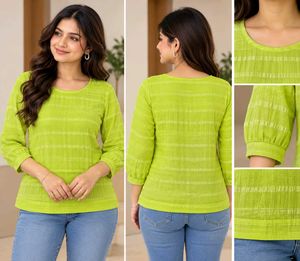 Lime Green Textured Top