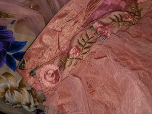 Pink Tiered Lehenga Choli with Floral Embroidery