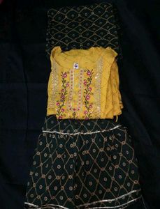 Beautiful Yellow Kurta with Sharara Set