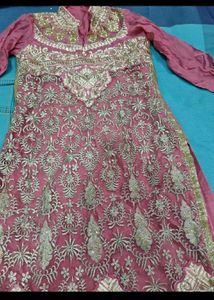 pink embroidery kurta with payajami