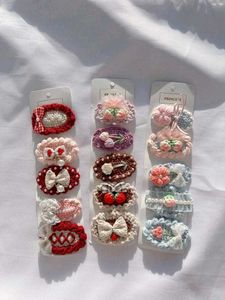 Handmade Crochet Hair Clips Set ☺️