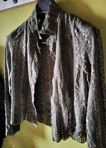 olive green Lace top/shrug