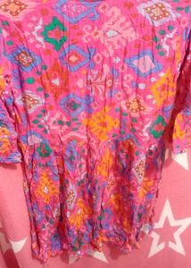 Vibrant Pink Ethnic Print Kurta