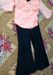 Chic Girls Peach Polka Dot Top &amp; Pants Set