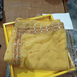 brand new mirror work saree