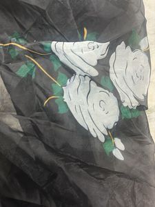 sheer Black Floral Saree