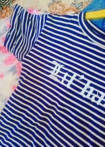 Navy Blue And White Striped Midi (small)