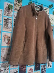Men's vintage Brown Suede Shearling Jacket
