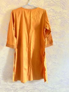 Orange Embroidered Kurta