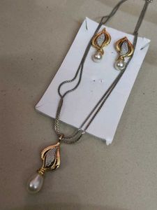 Elegant Pearl Pendant and Earring Set