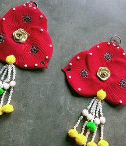 Handmade Red Flower Hanging Decor