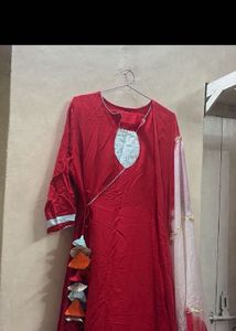 Red Kurta Set with Dupatta
