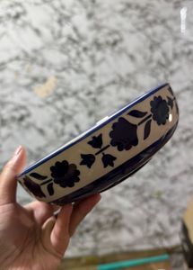 Blue Floral Ceramic Serving Bowl Nestasia