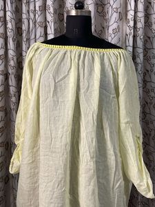 Pale Yellow Off-Shoulder Top