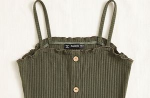 Olive Green Button-Down Dress