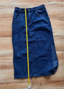 Dark Wash Denim Midi Skirt