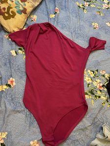Unique Magenta One-Shoulder Top