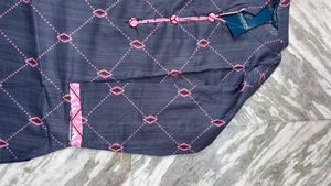 Stylish Grey Kurta with Pink Diamond Print