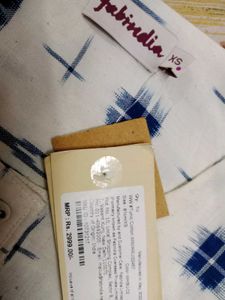 white ikkat tunic cum overcoat