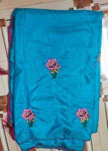 Embroidered Turquoise Fabric