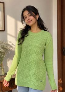 Lime Green Textured Sweater