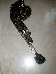 Sparkling Black &amp; Clear Rhinestone Brooch