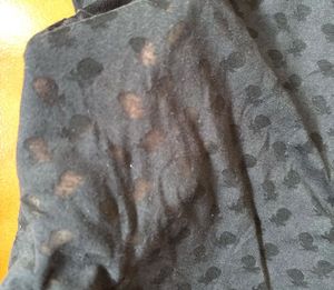 Chic Black T-Shirt with Sheer Sleeves and Back