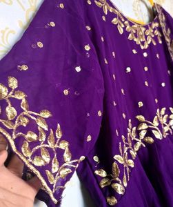 Stunning Purple Ethnic Gown with Dupatta