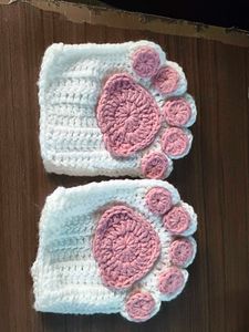 Crochet Paw Hand Gloves