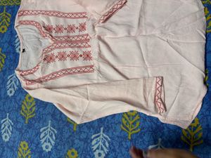 Pink Embroidered Kurta