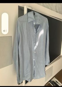 Light Blue linen  Button-Down Shirt
