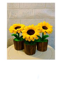 Handmade Pipe Cleaner Sunflower Pot 🌻