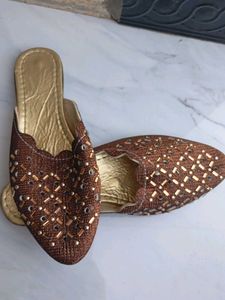 Embellished Brown Mules