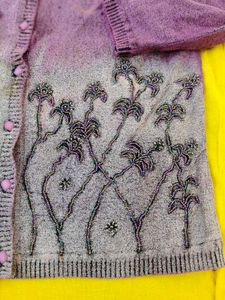 Elegant Lavender Floral Cardigan
