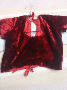 Red Velvet Blouse