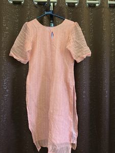 Elegant Pink Organza Kurti Top