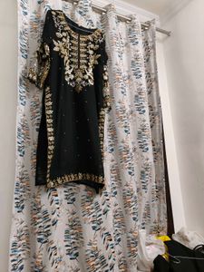 Embellished Black Kurta Set