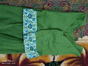 Green Kurta with Floral Embroidery