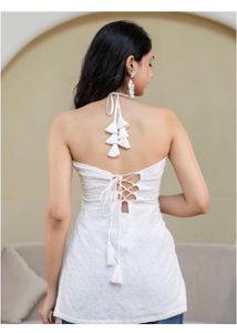 Elegant White Lace Kurta Top